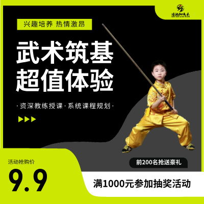 甘肃9.9元少儿武术体验课